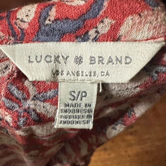 Lucky Brand floral lightweight boho peasant blouse - Picture 4 of 5